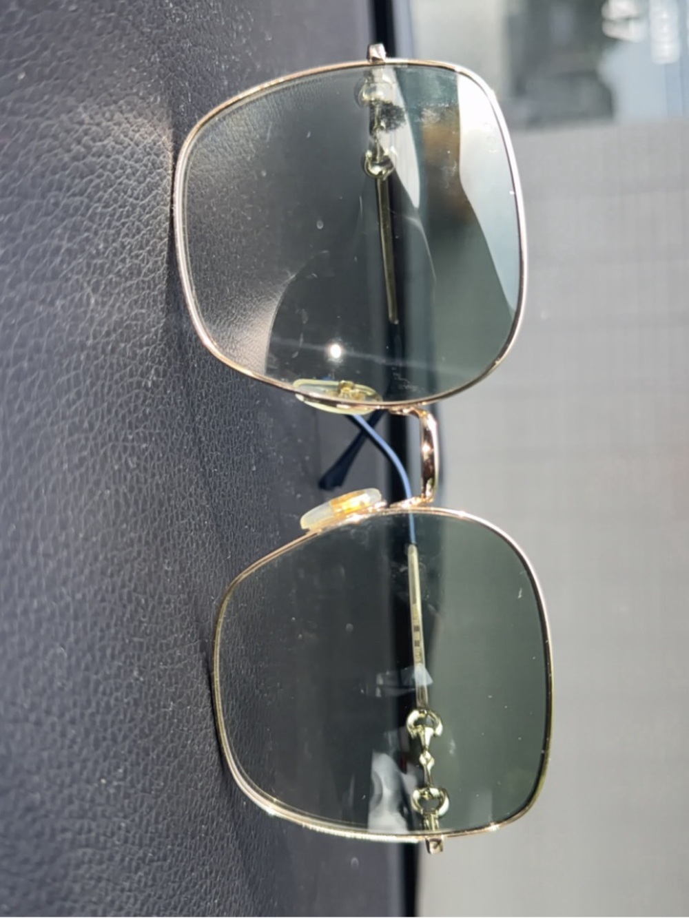 Gucci Gold Frame Sunglasses with Green Lenses